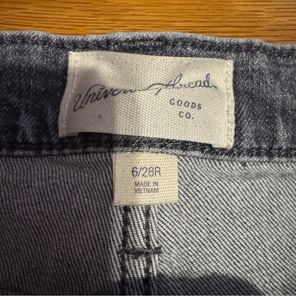 universal thread straight leg grey distressed jea… - image 2